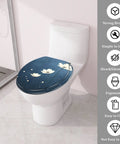 Toilet Seat Replacement Round for Bathroom, 14.5" x 16.5", features floral design and ergonomic fit on standard toilet.