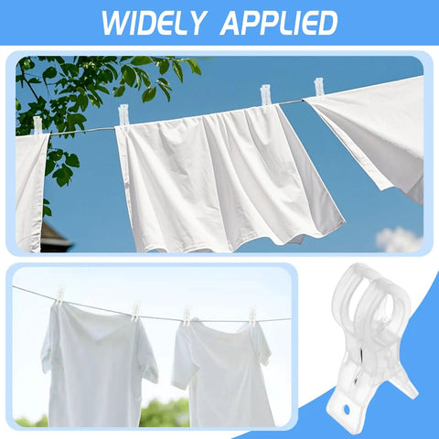 Clear Balloon Arch Clips Pack Of 20 Large Spring Clamps For Balloon Backdrops And Party Decor holding clothes on a line