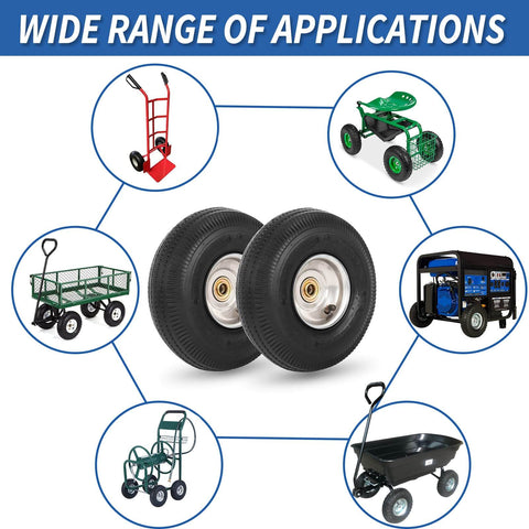 Two Pack 10 Inch Pneumatic Tire And Wheel Set For Hand Trucks And Garden Carts 4.10/3.50-4 With application examples