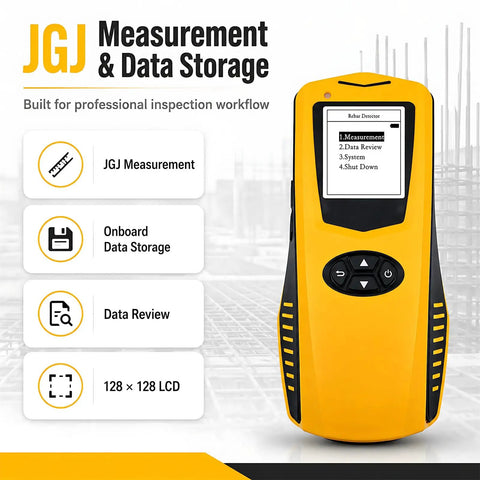 Workhorse Rebar Detector And Concrete Cover Meter Pinpoints Steel Fast And Measures Diameter Up To One Hundred Twenty Millimeters Dead On Precision With Butter Smooth Scanning Job Site Ready