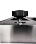 Close-up of Heavy Haul Bench Shipping Scale built tough with stainless steel platform and adjustable knob for precision calibration.