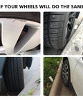 Close-up of Tesla wheel showing curb rash, showcasing damage that Sonic Silver Rim Touch Up Paint can repair.