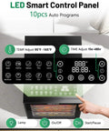 LED smart control panel of Food Dehydrator For Jerky And More With 12 Stainless Steel Trays, 10 presets, adjustable temperature