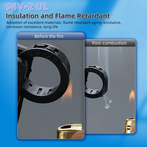 15 Pack Black Snap In Knockout Bushings For Wiring And Hoses, 35 Mm Mounting Diameter, flame retardant comparison before after