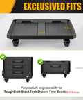 Heavy Duty Tool Box Dolly Built To Haul StackTech Tool Boxes Carbon Steel Cart Base With Four Locking Wheels Mobile Storage
