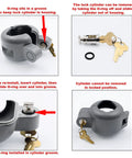 Doorknob Lock-Out Device With Key Blocks Access To The Keyhole On Round Knobs Up To Two And Seven Eighths Inches.