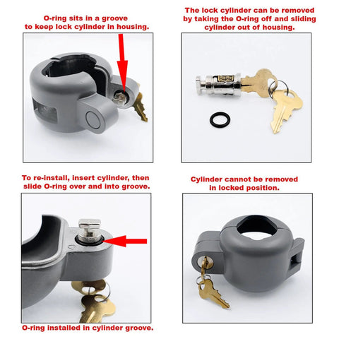 Doorknob Lock-Out Device With Key Blocks Access To The Keyhole On Round Knobs Up To Two And Seven Eighths Inches.