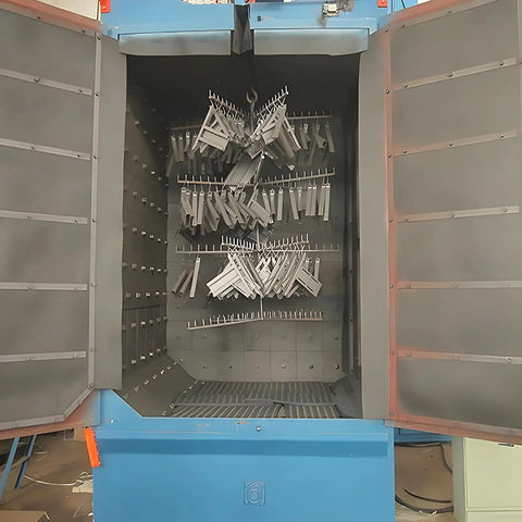 Hook Type Shot Blasting Machine For Agricultural Parts, Treating Plow Blades, Harvester Components, And Tractor Structural Parts