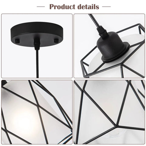 Super Cool Industrial Over Sink Pendant Light Boasting A Black Cage Design With Frosted Glass For Moderate Eye Friendly Brightness