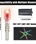 Six Pack LED Lighted Nocks For Crossbow Bolts With 24 Bushings In 0.285 Inch 0.297 Inch 0.300 Inch 0.305 Inch Sizes high visibility display