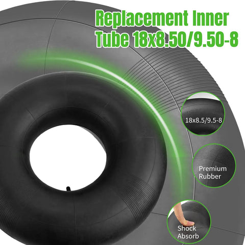 Heavy Duty 2 Pack Inner Tubes For 18x8.50-8 And 18x9.50-8 Tires With TR-13 Straight Valve Stem, premium rubber material