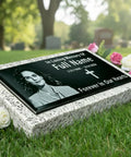Weatherproof Custom Memorial Plaques In Black Granite With Marble Base For Gardens And Cemeteries Durable Outdoor Monuments
