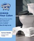 Carrara Marble Toilet Stool In Gray 7 Inch Height For Easier Healthier Pooping Doctor Recommended Bathroom Accessory