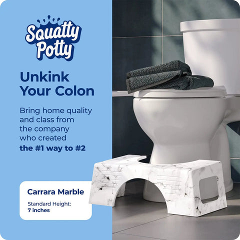 Carrara Marble Toilet Stool In Gray 7 Inch Height For Easier Healthier Pooping Doctor Recommended Bathroom Accessory