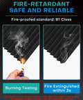 Fire retardant testing of 48 Pack Peel And Stick Acoustic Foam Wall Tiles, High Density Sound Absorbing Pads, B1 Standard.