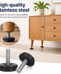 Adjustable 1/4-20 Stainless Steel Furniture Levelers Set Of 10 Screw In Table Feet under wooden cabinet