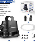 Submersible Water Pump 200 GPH 10W for Garden Fountains and Fish Tanks Ponds Waterfalls Hydroponics with accessories