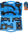 Chrysler 3.6 Pentastar Timing Tool Kit With Camshaft Phaser Lock Tool For VW Jeep Dodge 3.6L Engines in blue case with gloves