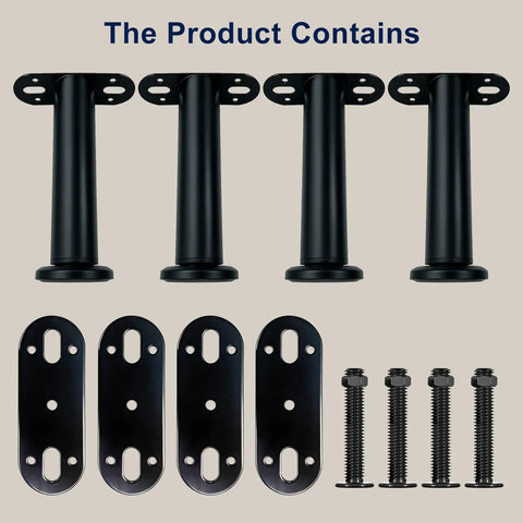 Heavy Duty Adjustable Bed Legs With Grippy Rubber Base Straight Up Reliable Furniture Feet For Sofa Or Dresser Lock In The Perfect Height, includes mounting plates and screws.