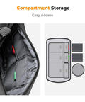 Interior compartments of 2 In 1 Sling Bag For Dope Everyday Carry And Photo Gear, Crossbody Camera Backpack layout view