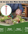 Person using Versatile 7 Piece Seed Spreader Set With 12 Hole Seeder And Handheld Garden Planting Tool in flower bed
