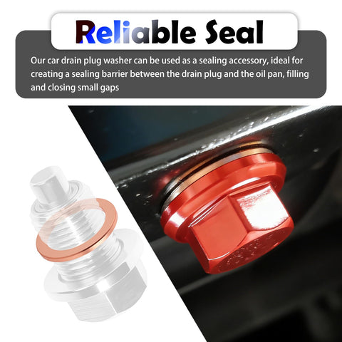 88 Piece Aluminum and Copper Oil Plug Washer Kit With 11 Sizes for M10 M12 M14 M16 M18 Car Drain Plugs Sealing Gasket Set