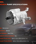 Gear-driven mechanical vacuum pump, aluminum body with mounting lugs (front view)
