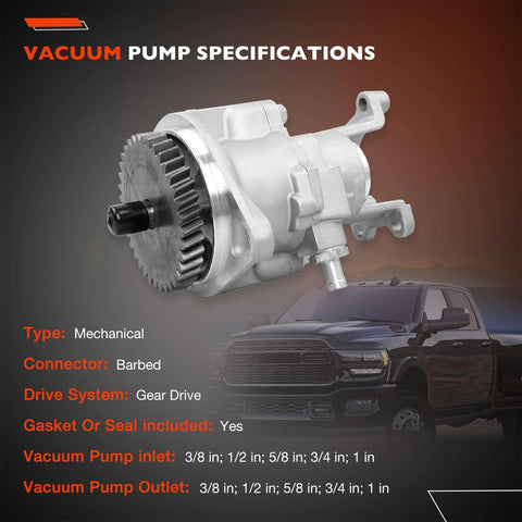 Gear-driven mechanical vacuum pump, aluminum body with mounting lugs (front view)