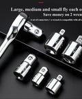 Premium 6-Piece Socket Adapter And Reducer Set In Chrome Vanadium Steel For Impact Driver Ratchet Wrenches Featuring 14-20mm Drive Sizes Ideal For Automotive Repairs And Heavy Mechanical Jobs With High Torque And Rust Proof Design, chrome adapters