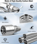 12-pack hydraulic hose fittings, 3/8 in to 3/8 in JIC, carbon steel, 37° male end crimp