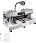 Cabbing Machine With Dope Six 6 Inch Diamond Wheels, 0.25HP 1800RPM Lapidary Rock Grinder and Polisher with lamp and water pump.