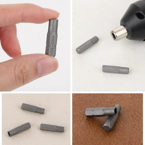 Knockout 4 Pack 1/4 Inch To 4mm Hex Screwdriver Bit Adapter With Solid Magnet And Plug And Play Design For Heavy Power Tools And Tight Garage Builds Ready To Roll No Sweat Setup, showing different angles.