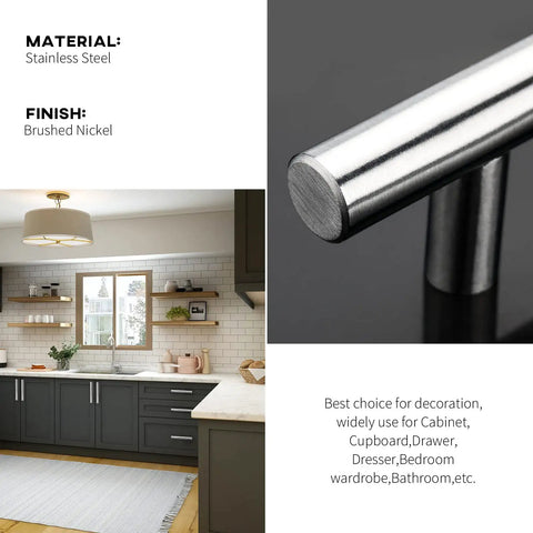 3 Inch Center To Center Brushed Nickel Cabinet Pulls For Modern Kitchens And Cabinets 5 Inch Overall Length Stainless Steel Hardware