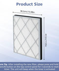 HE401 Compatible Filter For Air Purifier 4 Series With Activated Carbon product size dimensions display