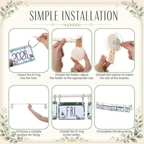 Installation steps for Fresh Botanical Flip Calendar Bulletin Board Set With Holder For Teachers And Home Office Decor