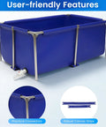 Foldable Canvas Fish Pond With Rustproof Stainless Steel Frame For Koi Prawns Fish And Lobster No Fuss Setup Portable Outdoor Aquarium
