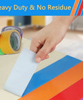 6 Pack Rainbow Colored Duct Tape, 15 Yards Each Roll, 2 Inches Wide, Heavy Duty Tear By Hand, Waterproof And Residue Free