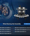 Rear Wheel Hub And Bearing Assembly Fits Toyota Camry Highlander Avalon Solara And Lexus ES300 ES330 ES350 2001 To 2012 5 Lug With ABS Driver Side Or Passenger Side Replacement For Smooth Ride And Long Lasting Durability