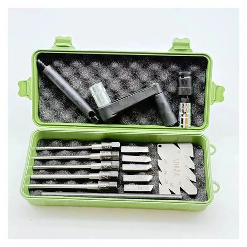 AZAXCQ Car And Motorcycle Valve Seat Reamer Set That Lets You Fix Minor Issues Yourself With Sturdy Hard Alloy Hands Tool For Family Vehicles. Open case with valve seat reamer bits