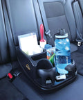 Car Console Organizer With Two Adjustable Cup Holders And Three Large Storage Compartments, Middle Seat Organizer With Seat Belt