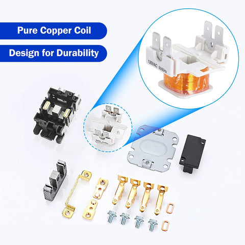 24V Two Pole HVAC Contactor For Air Conditioners 40A Full Load 50A Resistive UL Certified Replacement Relay components layout