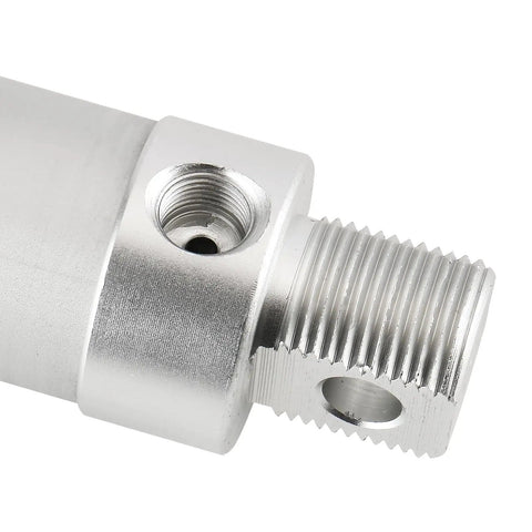 Close-up of Compact 16mm Bore Pneumatic Air Cylinder, 25mm Stroke, Double Acting, Single Rod, Aluminum Body, Standard M5 Ports