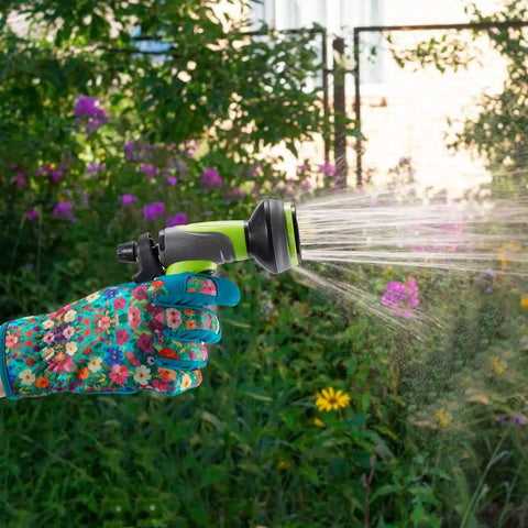 Womens Gardening Gloves With Printed Design And Touchscreen Grip For Thorn Proof Puncture Resistant Work Gloves spraying water