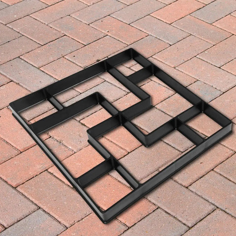 DIY Pavement Mold for Garden Walkways and Patios, Reusable Plastic Path Maker on outdoor brick surface