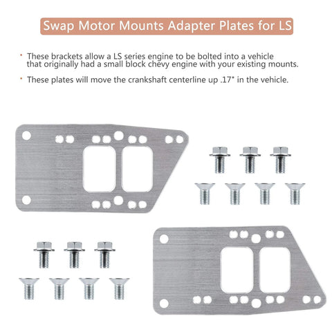 LS Swap Motor Mounts Adapter Plates Universal Swap Bracket For Small Block To LS Engine Conversion Adjustable Fit Kit