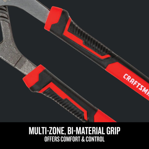 Groove Joint Pliers Set, 8 Inch And 10 Inch Adjustable Pliers, 2-Piece Drop-Forged Steel With Non-Slip Bi-Material Grips, Precision Machined Jaws For A Tight, Secure Grip, Built Tough For Carpentry, Electrical, Plumbing, DIY And MRO
