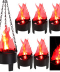 6 Pack 3D Hanging Campfire LED Lights Realistic Fake Fire Torches For Halloween Stage Props with glowing effect