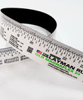 Magnetic Flexible Ruler For Metal Surfaces 24 Inch Stark White shown bent on white background with clear imperial markings