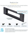 Rock Solid One U Vertical Wall Mount Bracket Holds A Beefy 121 Lbs Minimal Footprint 19 Inch Server Cases And Patch Panels, flat-packed with mounting screws.