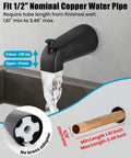 Dope Matte Black Tub Shower Faucet Set With Six Water Modes And Magnetic Handheld Valve Kit Designed For One Handed Use And Killer Water Pressure showing a close-up of the tub spout with water flow.